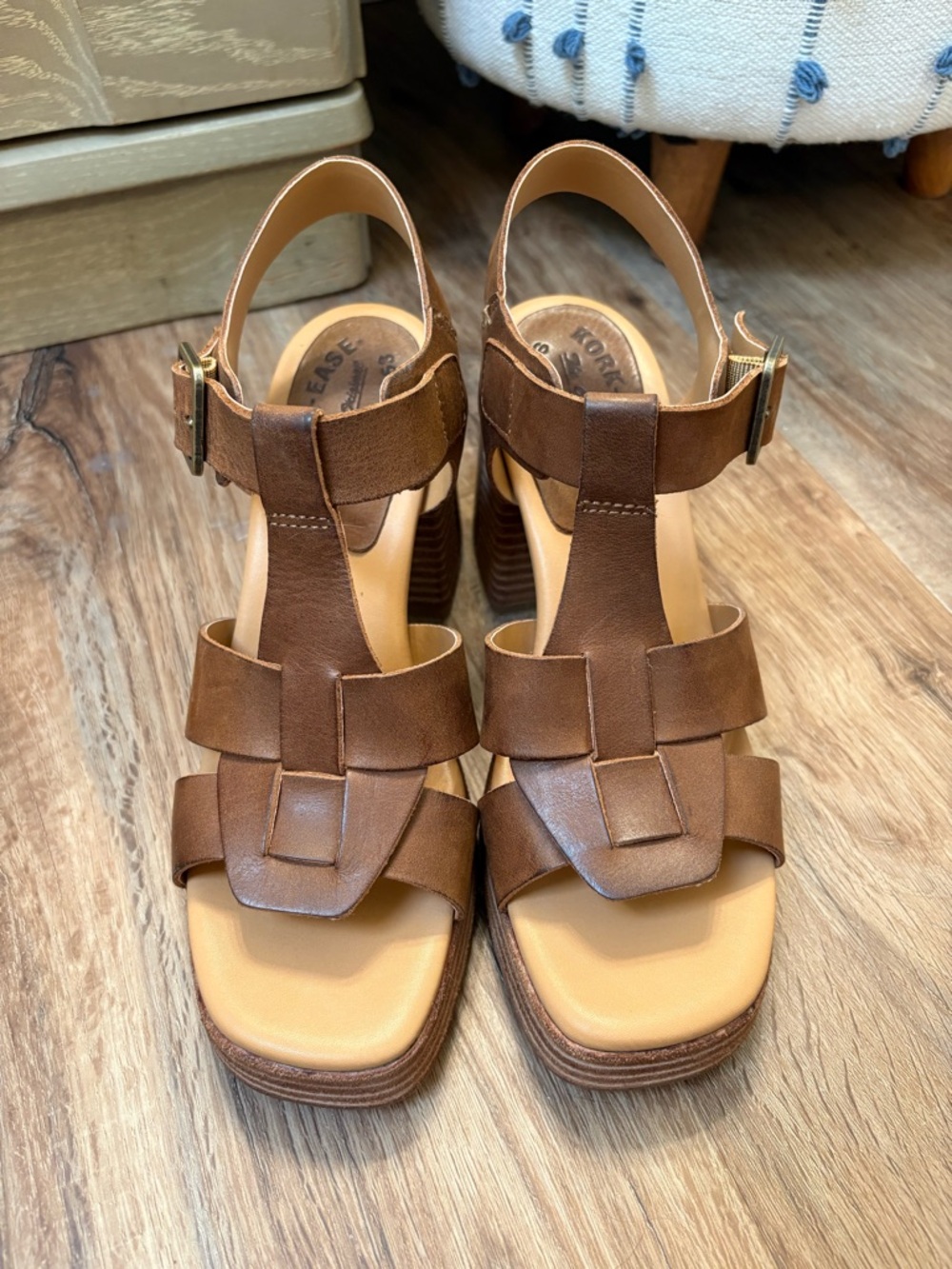 LIKE NEW Kork-Ease Macey Ankle Strap Sandal Leather Size 8 - Picture 7 of 13